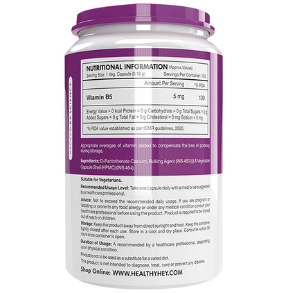 HealthyHey Nutrition Vitamin B5 Vegetable Capsule
