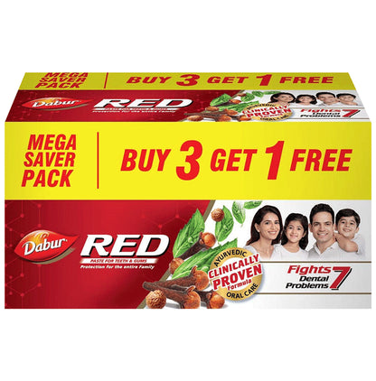 Dabur Red Toothpaste for Complete Oral Care | Fluoride-Free | Buy 3 Get 1 Free 150gm Each - Classic Derma