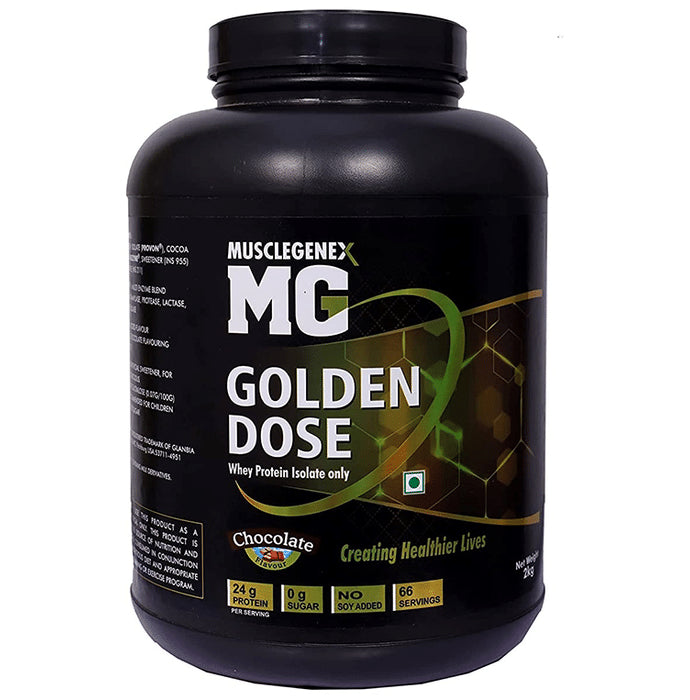 Musclegenex Golden Dose Whey Protein Isolate Only Chocolate - Classic Derma