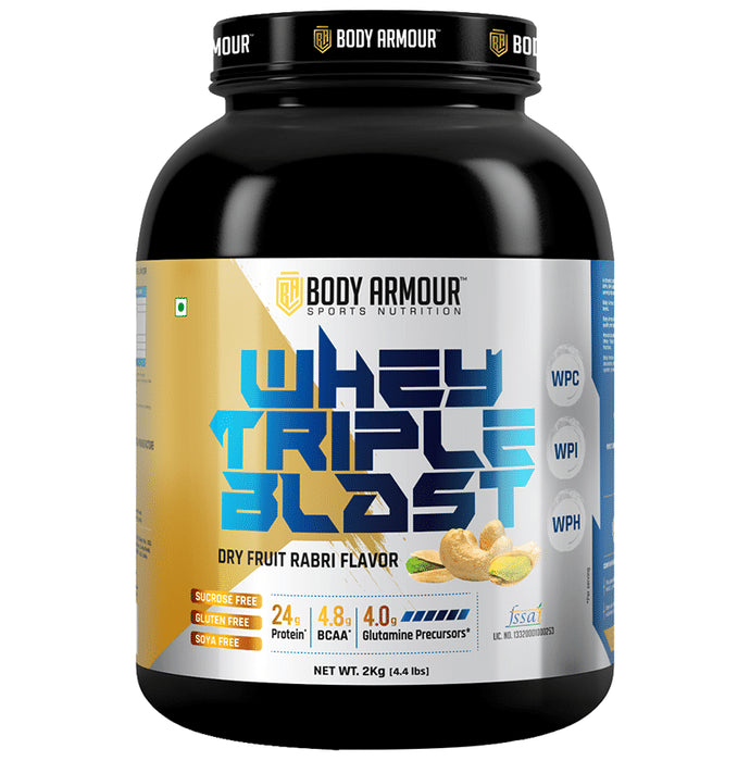 Body Armour Whey Triple Blast Protein Powder Dry Fruit Rabari - Classic Derma