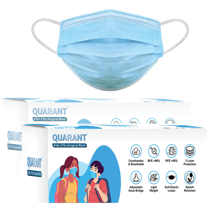 Quarant Kids 3 Ply Surgical Mask (50 Each) Blue - Classic Derma