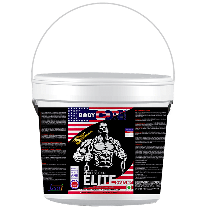 Body Core Science Professional Elite Gainer Powder Chocolate - Classic Derma