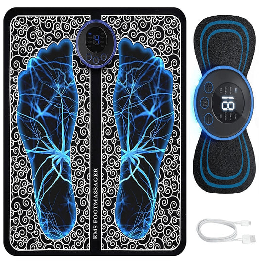 Agarwals Combo Pack of EMS Electric Foot Mat Massager & Electric Mini Butterfly Massager - Classic Derma