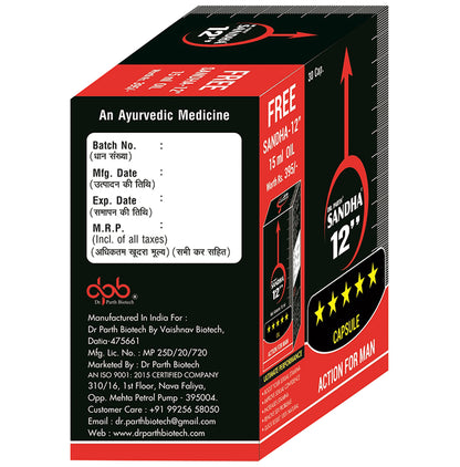 Dr. Parth Sandha 12'__' Capsules Action for Men (30)with Sandha 12'__' Oil (15ml)