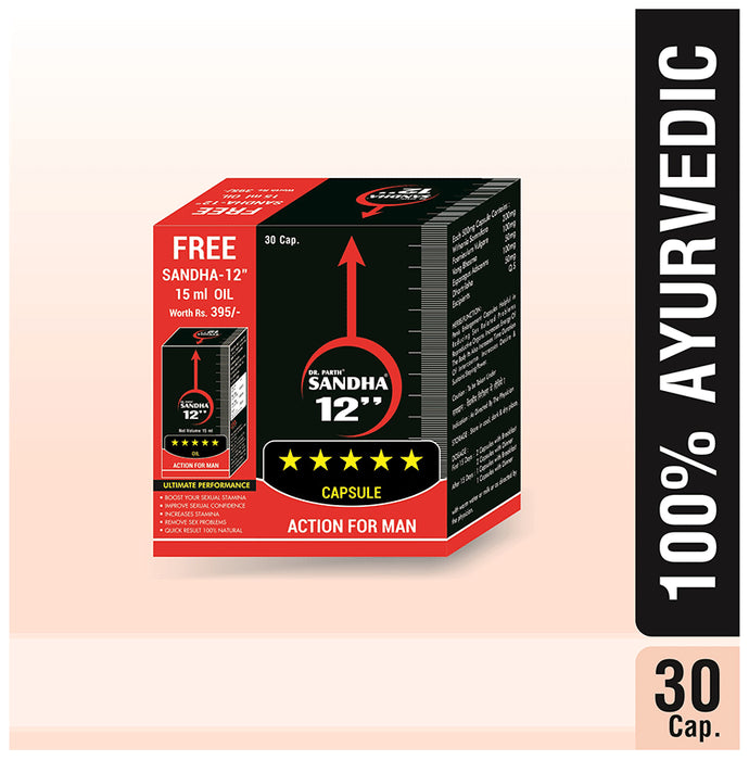 Dr. Parth Sandha 12'__' Capsules Action for Men (30)with Sandha 12'__' Oil (15ml)