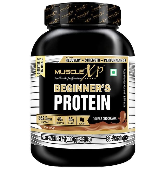 MuscleXP Beginner's Whey Protein with Digestive Enzymes Double Chocolate - Classic Derma