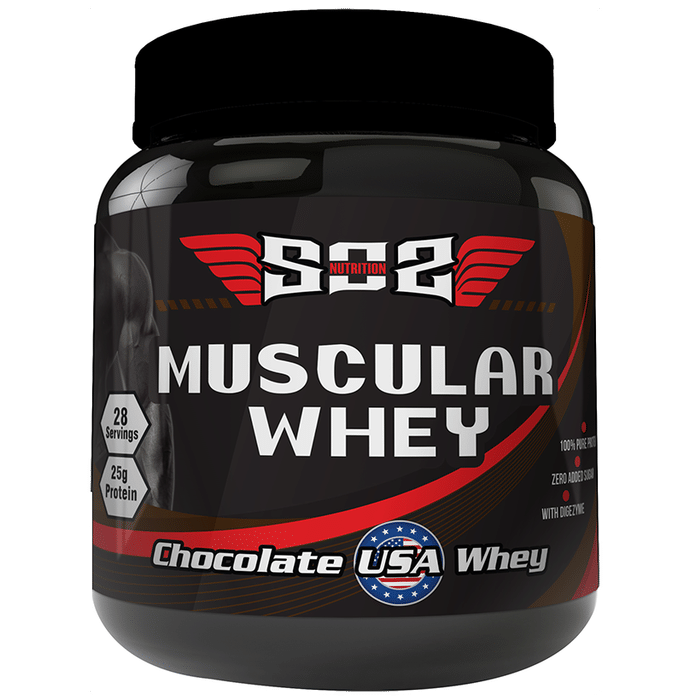 SOS Nutrition Muscular Whey Protein Powder Chocolate - Classic Derma