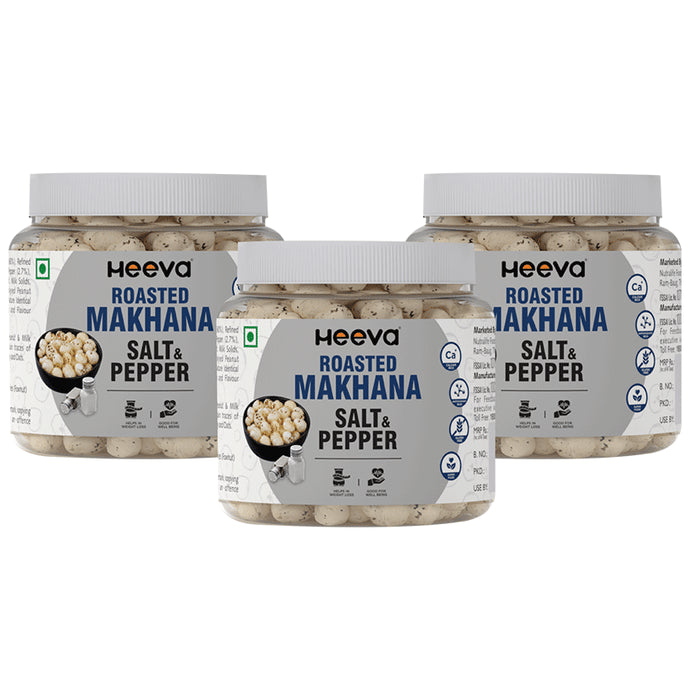 Buy Heeva Roasted Makhana (100gm Each) Salt & Pepper | Classic Derma ...
