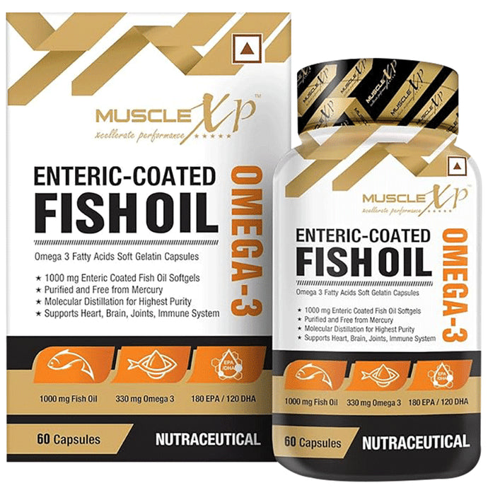 MuscleXP Enteric Coated Omega 3 Fish Oil 1000mg Softgels - Classic Derma