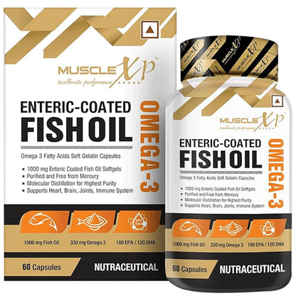 MuscleXP Enteric Coated Omega 3 Fish Oil 1000mg Softgels - Classic Derma