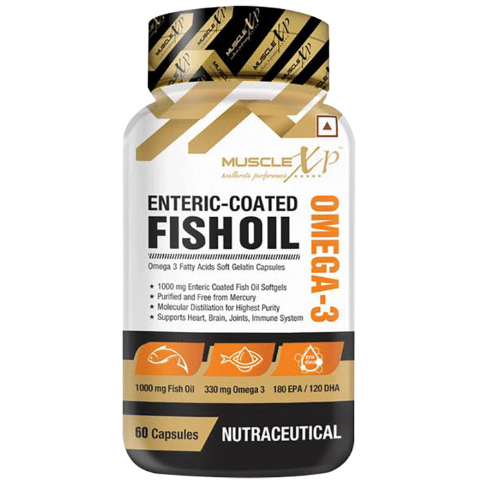 MuscleXP Enteric Coated Omega 3 Fish Oil 1000mg Softgels