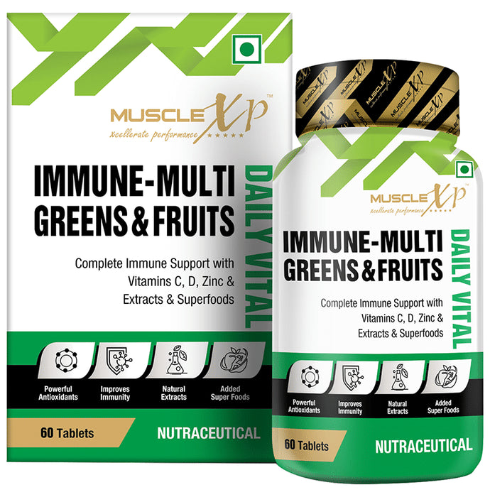 MuscleXP Immune-Multi Greens & Fruits Tablet (60 Each) - Classic Derma