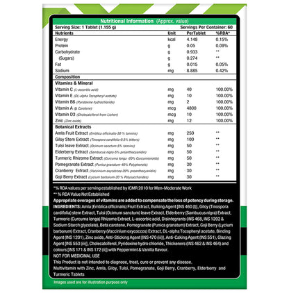 MuscleXP Immune-Multi Greens & Fruits Tablet (60 Each)