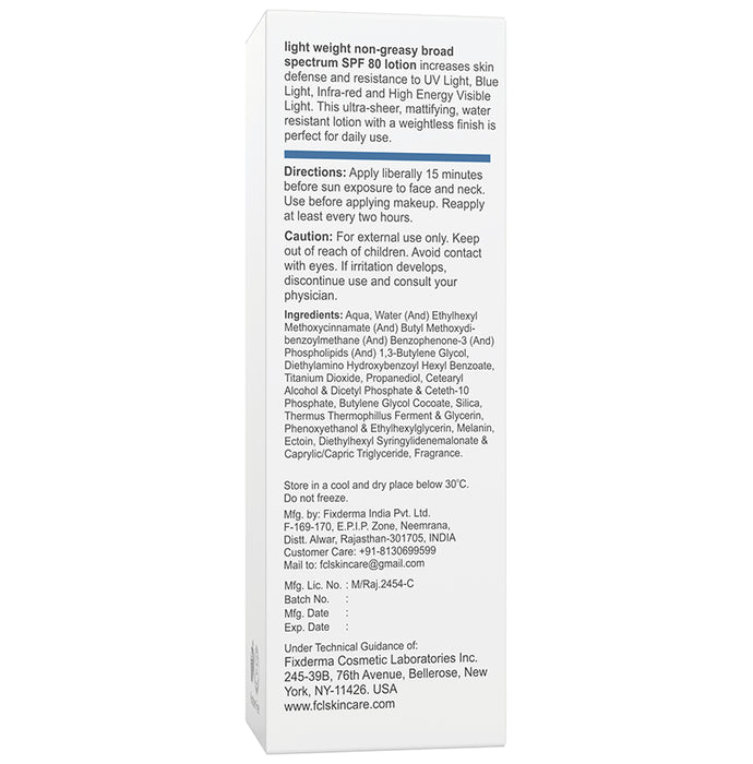 Fixderma FCL Light Weight Non Greasy Broad Spectrum SPF 80 Lotion