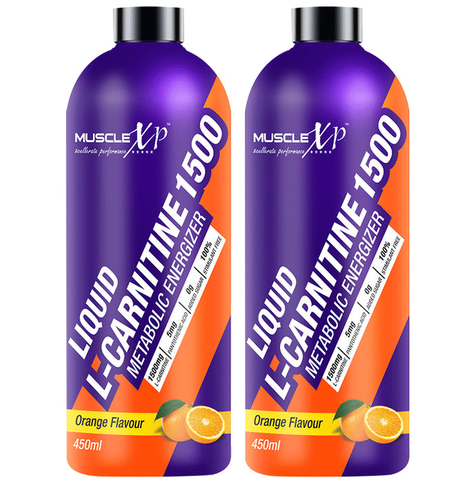 MuscleXP Liquid L-Carnitine 1500 Metabolic Energizer (450ml Each) Orange - Classic Derma