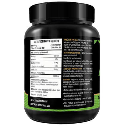 MuscleXP Micronized L-Glutamine Powder Unflavored with Shaker