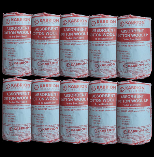 Agarwals Kab Jayer Absorbent Surgical Cotton Wool IP (100gm Each) - Classic Derma