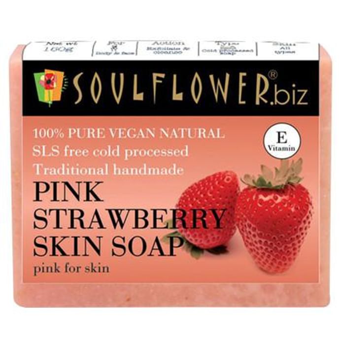 Soulflower Pink Strawberry Skin Soap - Classic Derma
