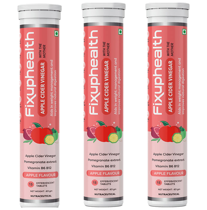 Fixuphealth Apple Cider Vinegar Effervescent Tablet with the Mother (15 Each) Apple - Classic Derma