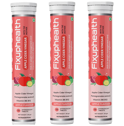 Fixuphealth Apple Cider Vinegar Effervescent Tablet with the Mother (15 Each) Apple - Classic Derma