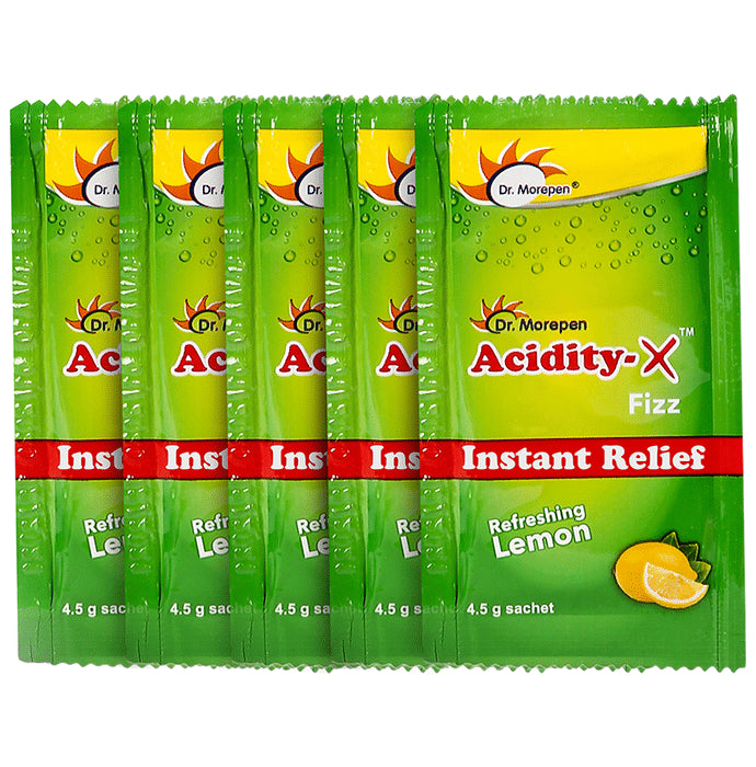 Dr. Morepen Acidity-X Fizz Instant Relief Sachet (4.5gm Each) Refreshing Lemon - Classic Derma