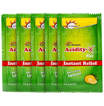 Dr. Morepen Acidity-X Fizz Instant Relief Sachet (4.5gm Each) Refreshing Lemon - Classic Derma