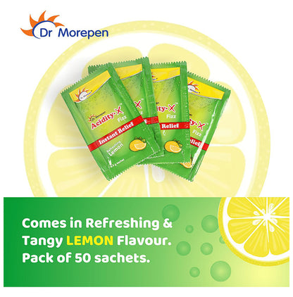 Dr. Morepen Acidity-X Fizz Instant Relief Sachet (4.5gm Each) Refreshing Lemon
