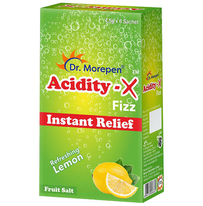 Dr. Morepen Acidity-X Fizz Instant Relief Sachet (4.5gm Each) Refreshing Lemon - Classic Derma