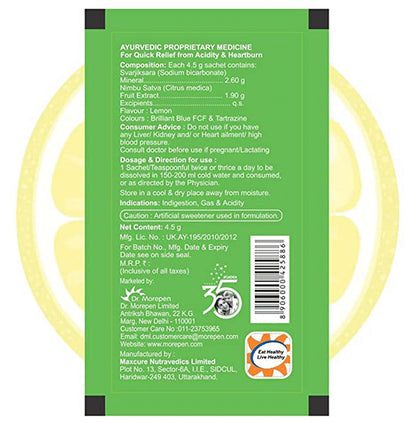 Dr. Morepen Acidity-X Fizz Instant Relief Sachet (4.5gm Each) Refreshing Lemon