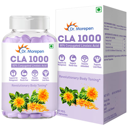 Dr. Morepen CLA 1000 80% Conjugated Linoleic Acid Veg Capsule - Classic Derma