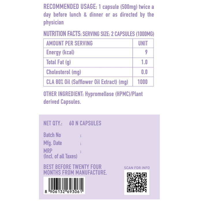 Dr. Morepen CLA 1000 80% Conjugated Linoleic Acid Veg Capsule