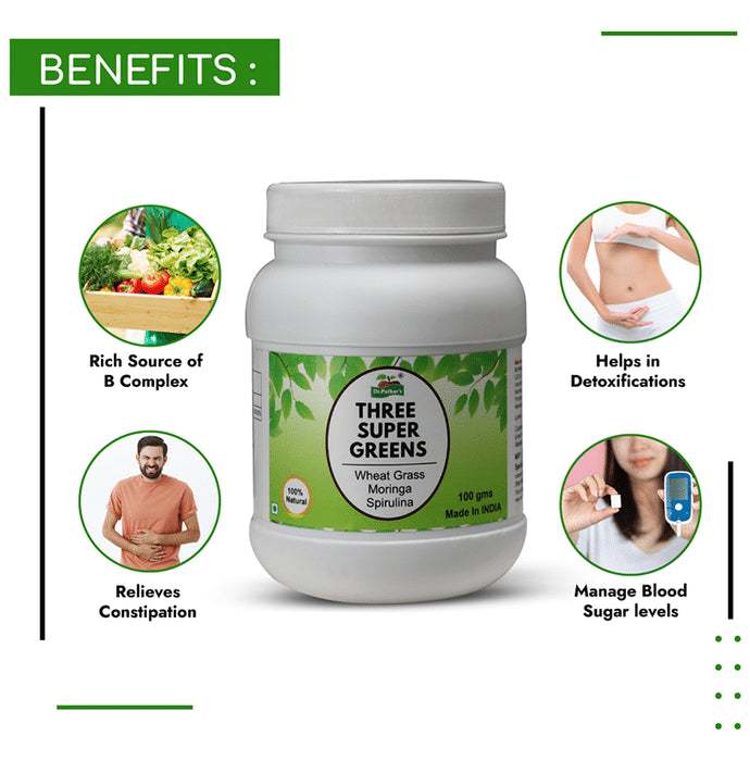 Dr. Patkar's Three Super Greens Powder Supports Joint Health & Immunity Booster