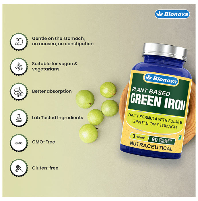 Bionova Plant Based Green Iron Vegetarian Tablet