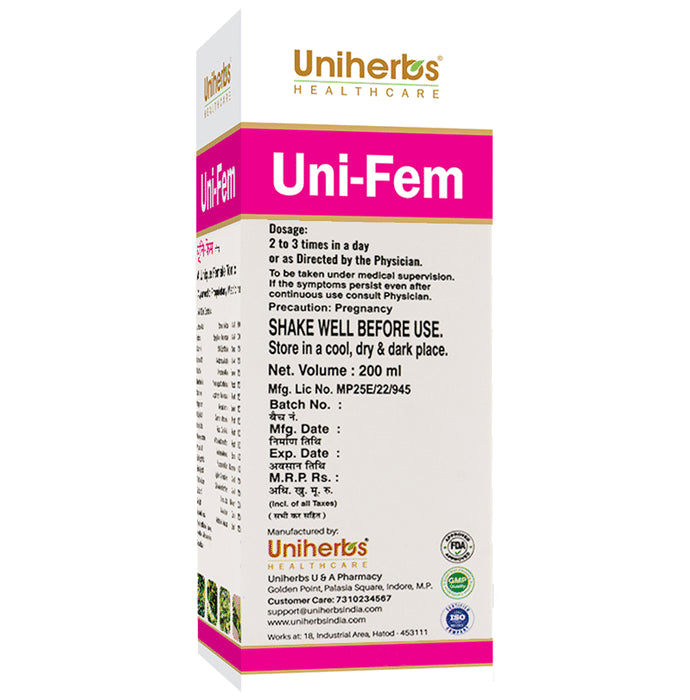 Uniherbs Uni-Fem Syrup Sugar Free