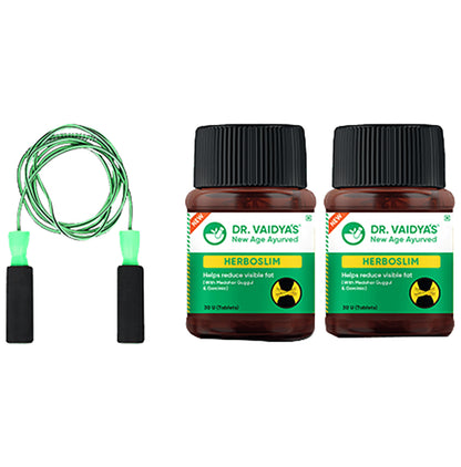 Dr. Vaidya's Herboslim Tablets (30 Each) with Skipping Rope Free - Classic Derma