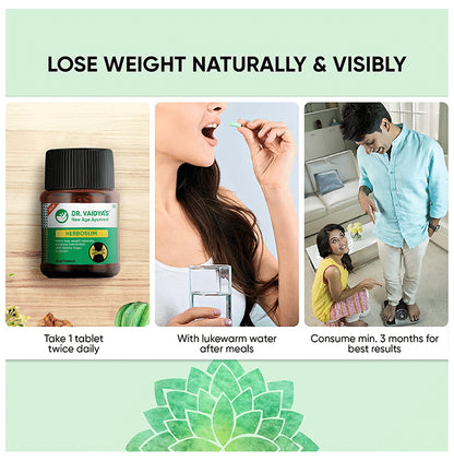 Dr. Vaidya's Herboslim Tablets (30 Each) with Skipping Rope Free