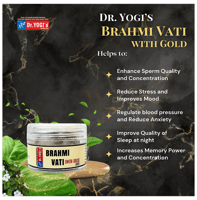 Dr. Yogi's Healthcare Brahmi Vati with Gold