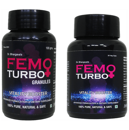 Dr.Bhargav’s Combo Pack of Femo Turbo Granules (100gm) & Femo Turbo Capsule (30) - Classic Derma