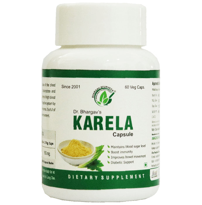 Dr.Bhargav’s Karela Veg Capsule (100 Each) - Classic Derma