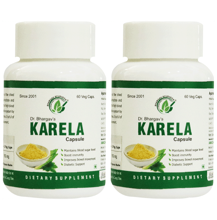 Dr.Bhargav’s Karela Veg Capsule (100 Each) - Classic Derma