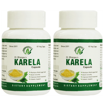 Dr.Bhargav’s Karela Veg Capsule (100 Each) - Classic Derma