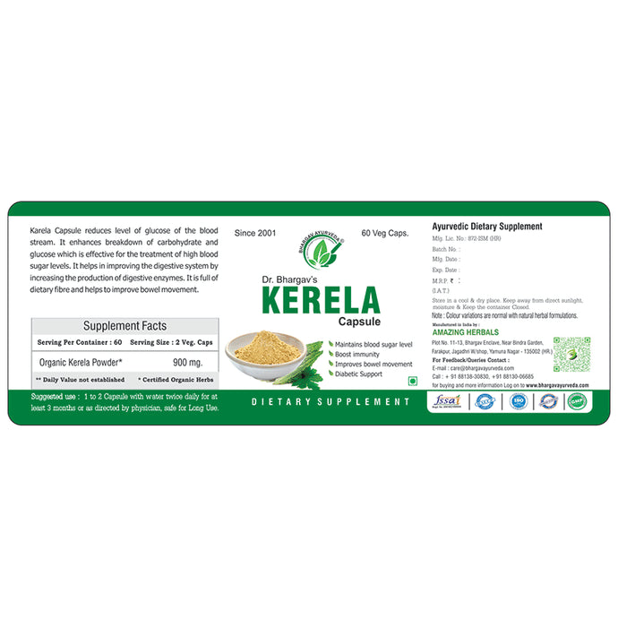 Dr.Bhargav’s Karela Veg Capsule (100 Each)