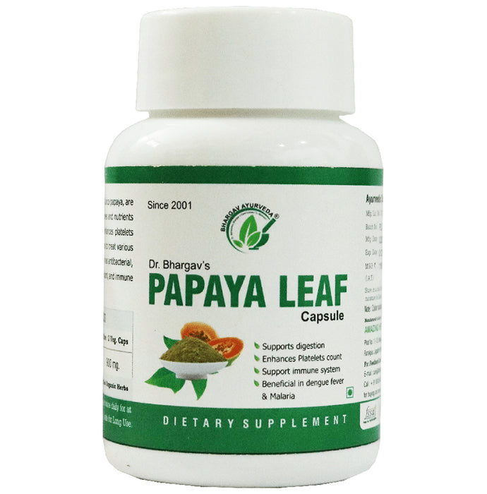 Dr.Bhargav’s Papaya Leaf Veg Capsule - Classic Derma
