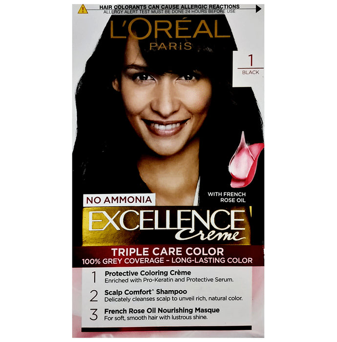 Loreal Excellence Creme Triple Care Color Black - Classic Derma