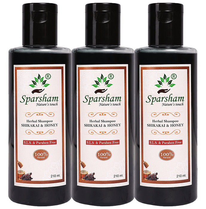Sparsham Shikakhai And Honey Herbal Shampoo (210ml Each) SLS & Paraben Free - Classic Derma