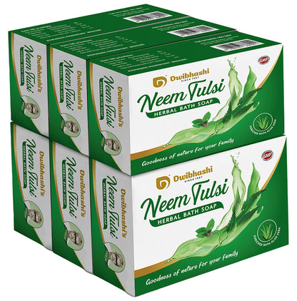 Dwibhashi Neem Tulsi Herbal Bath Soap (100gm Each) - Classic Derma