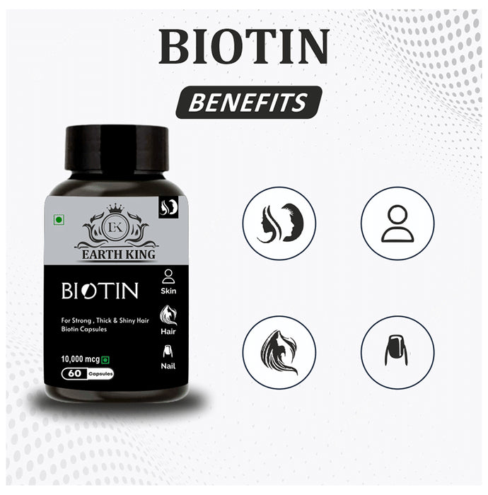 Earth King Biotin 10,000mcg Capsule (60Each0