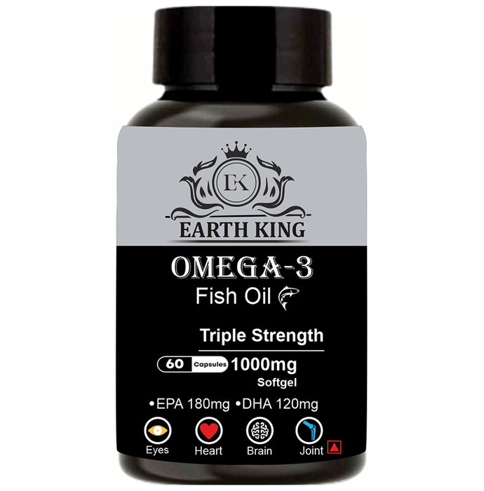 Earth King Omega 3 Fish Oil Triple Strength 1000mg Softgel Capsule - Classic Derma