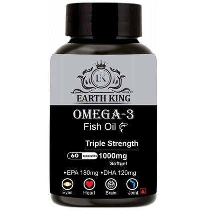 Earth King Omega 3 Fish Oil Triple Strength 1000mg Softgel Capsule - Classic Derma
