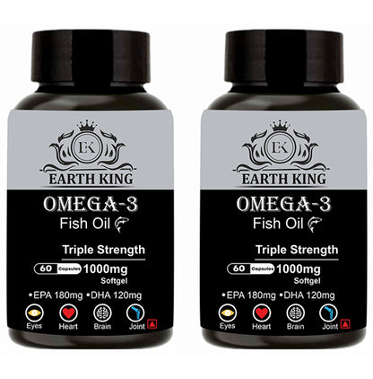 Earth King Omega 3 Fish Oil Triple Strength Softgel Capsule 1000mg - Classic Derma